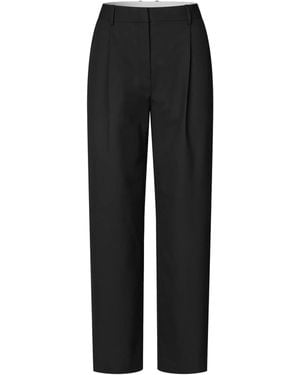 Samsøe & Samsøe Tailored Straight-Leg Trousers - Black