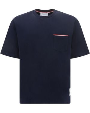 Thom Browne T-Shirt Cotton T-Shirts - Blue