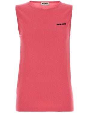 Miu Miu Fluo Cashmere Blend Vest - Pink