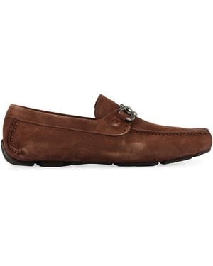 Ferragamo Suede Loafers Calfskin - Brown