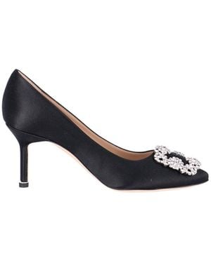 Manolo Blahnik Hangisi 70 Satin Pump - Black