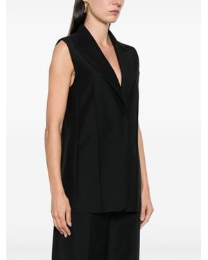 Fendi Wool Single-Breasted Vest - Black