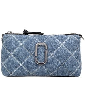 Marc Jacobs The Snapshot Quilted Denim Clutch - Blue