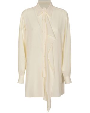 Yohji Yamamoto Ruffle Long Shirt - White