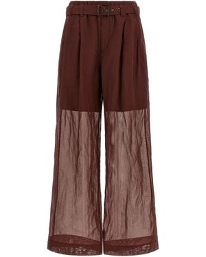Brunello Cucinelli Cotton Flared Trousers - Brown