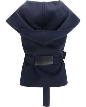Alaïa Cashmere Hooded Jacket (Capra Hircus) - Blue