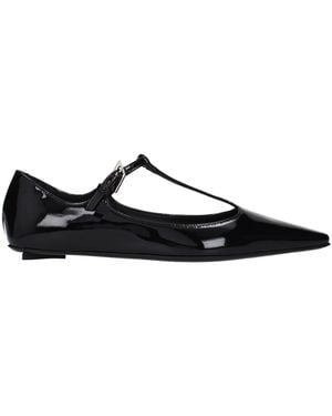 The Attico Leather Ballet Flats - Black