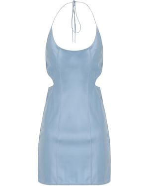 Anna October Mini Satin Dress Triacetate - Blue