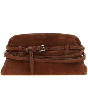 Moschino 'Tie Me' Big Clutch - Brown