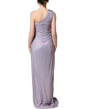 Dolce & Gabbana Crystal Oneshoulder Eveninggown Dress Viscose - Purple