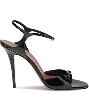 AMINA MUADDI Patent-Leather Adut Sandal - White