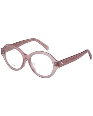 Celine Eyeglasses Oval Full Rim, Rose Frame And Clear Demo Lenses Lens Cl50157F072 Sunglasses - Pink