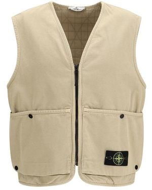 Stone Island Cotton Sleeveless Jacket Clothing - Natural
