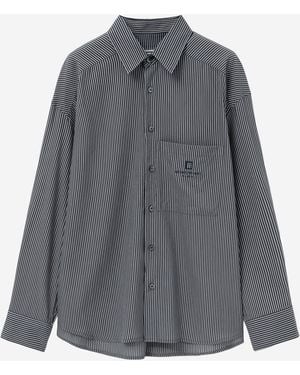 WOOYOUNGMI Cotton-Blend Striped Shirt Cupro - Grey