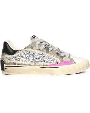 Crime London Trainers Leather Fabric - White