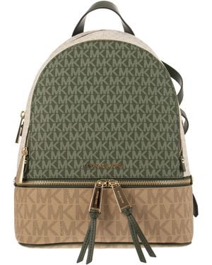 Michael Kors Rhea - Colour Block Backpack With Logo - Green