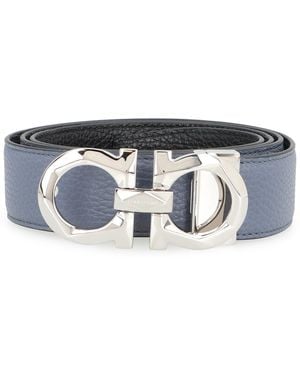 Ferragamo Gancini Reversible Leather Belt Calf - Gray