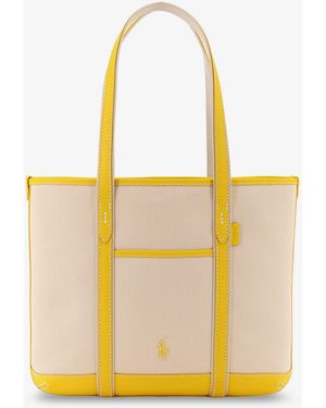 Polo Ralph Lauren Canvas Shoulder Bag With Embroidered Logo Canvas/Leather - Yellow