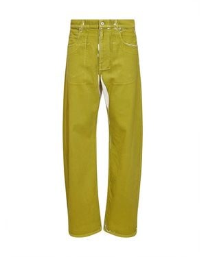 Marni Screen-Printed Denim Wide-Leg Jeans - Green