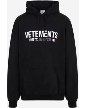 Vetements Cotton Blend Sweatshirt With Logo - Black