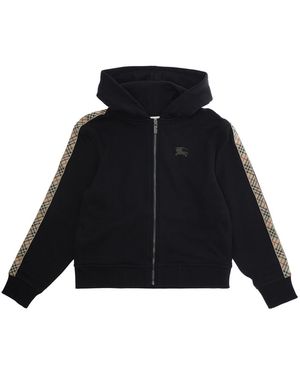 Burberry Hoodie Equestrian Knight Motif Cotton Hoods & Sweatshirts - Black