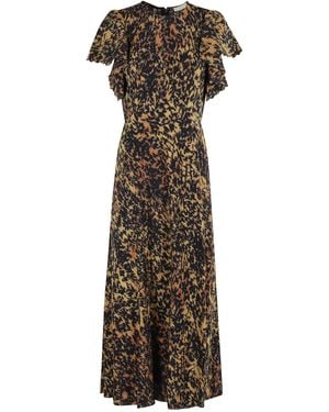 Ulla Johnson Blithe Flutter Sleeve Midi Dress - Multicolour