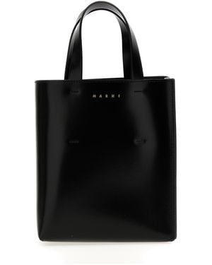Marni Leather Mini Museo Handbag - Black