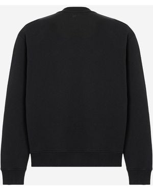 Ami Paris Sweatshirt Stretch Cotton Knitwear - Black