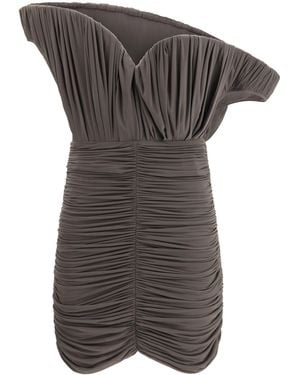 Magda Butrym Asymmetrical Petal Mini Dress Cupro; Elastane - Grey
