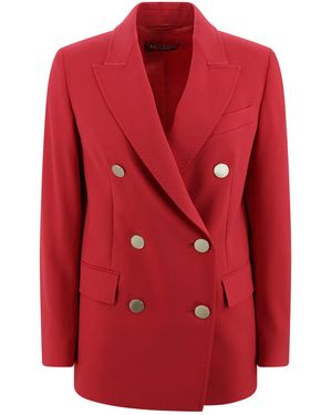 Max Mara Wool Satin Crepe Blazer - Red