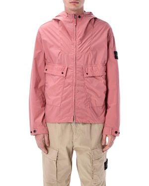 Stone Island Water-Repellent Hooded Jacket - Pink