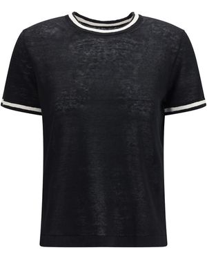 Max Mara 'S Maxmara Linen Knit T-Shirt - Black
