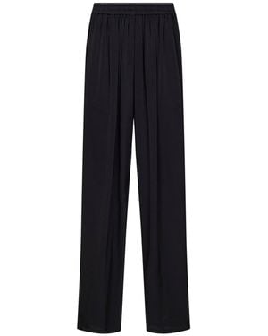 Alaïa Cady Straight Pants With Contrasting Bands - Blue