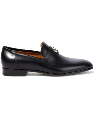 Gucci Interlocking G Leather Loafers - Black