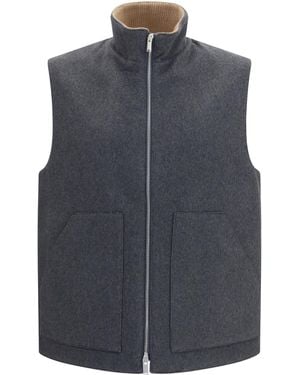 Lardini Wool And Cashmere Vest Blazers E Vests - Gray