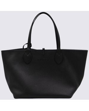 Gucci Leather Totissima Tote Bag - Black