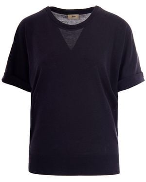 Herno Glam Knit Effect T-Shirt - Blue