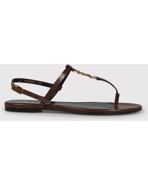 Saint Laurent Cassandra Sandal - Brown