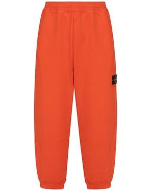 Stone Island Joggers With Logo - Orange