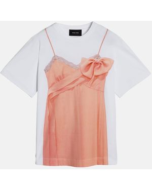 Simone Rocha Trompe L'Oeil Slip Dress Print T-Shirt - White