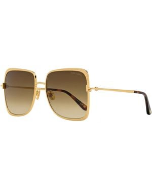 Tom Ford Tara-02 Geometric Sunglasses Tf1319 30F 57Mm Ft1319 Metal/Plastic (Acetate) - Black