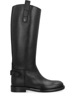 Burberry Cavalier Leather Boots Calfskin - Black