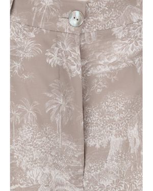 Ella Toile De Jouy Pattern Trousers - Natural