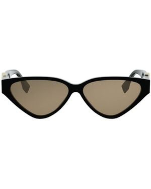 Fendi Ff Diamonds Acetato Sunglasses - Brown