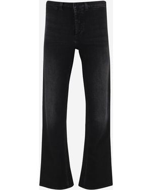 Gucci Cotton Denim Jeans With Web Detail - Blue