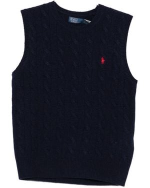 Polo Ralph Lauren Sleeveless Top With Cable Knit - Blue