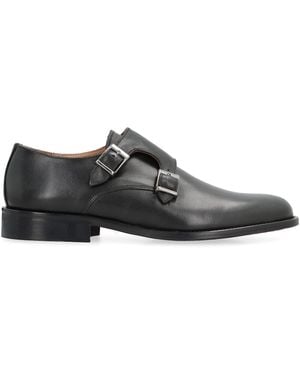 Bruno Magli Leather Monk-Strap Shoes - Black