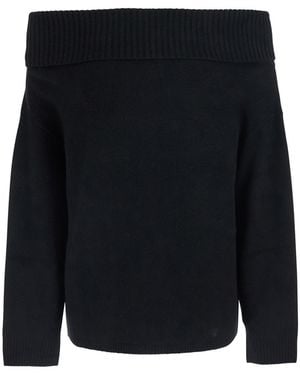 Loulou de Saison Boat Neck Cashmere Jumper Tops - Black