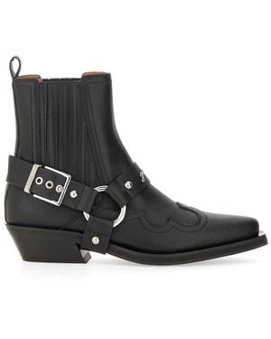 Ganni Western Fitted Chelsea Boots Women - Black