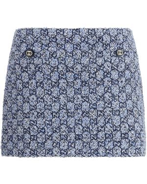 Gucci Gg Tweed Skirt - Blue